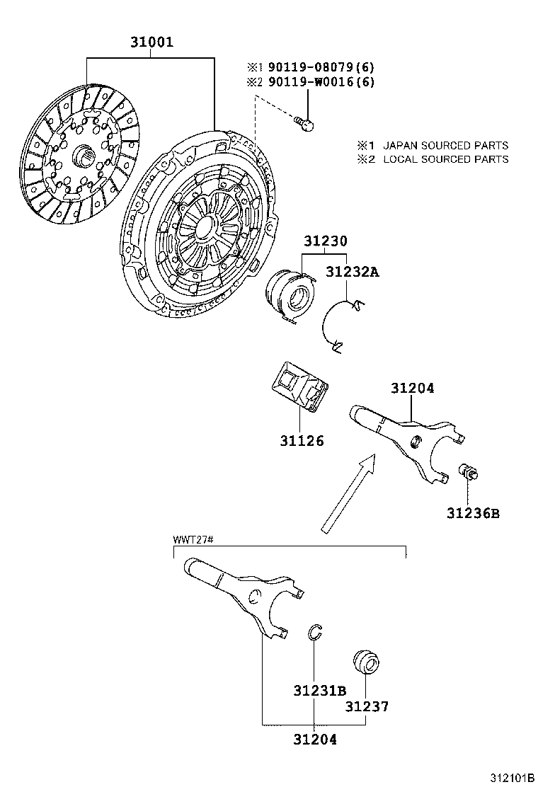 TOYOTA 31230-20200 - Комплект зчеплення avtolavka.club