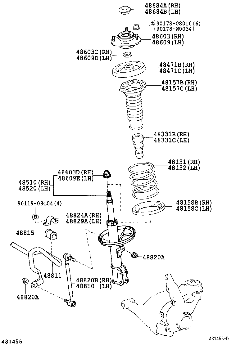 TOYOTA 48820-02020 - Тяга / стійка, стабілізатор avtolavka.club