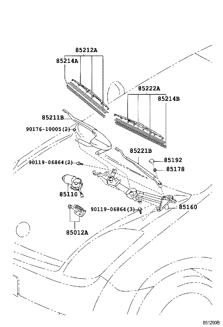 TOYOTA 8521247020 - Щітка склоочисника avtolavka.club