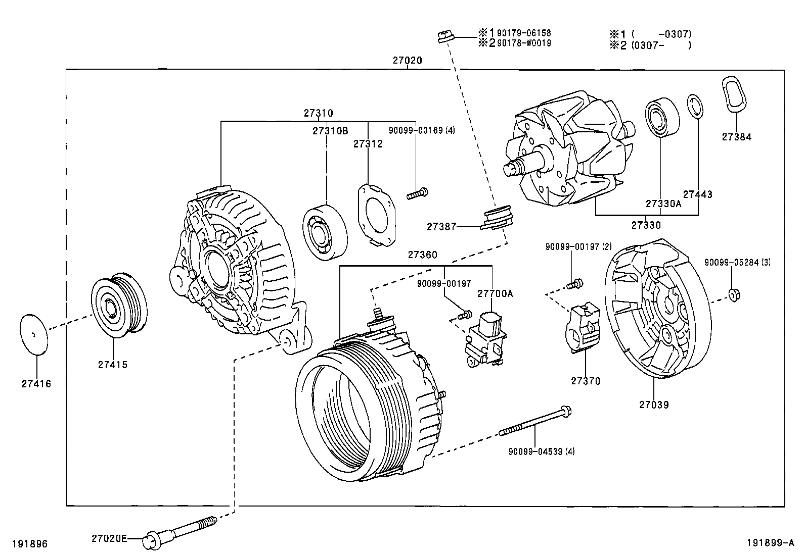 TOYOTA 2706027080 - Генератор avtolavka.club