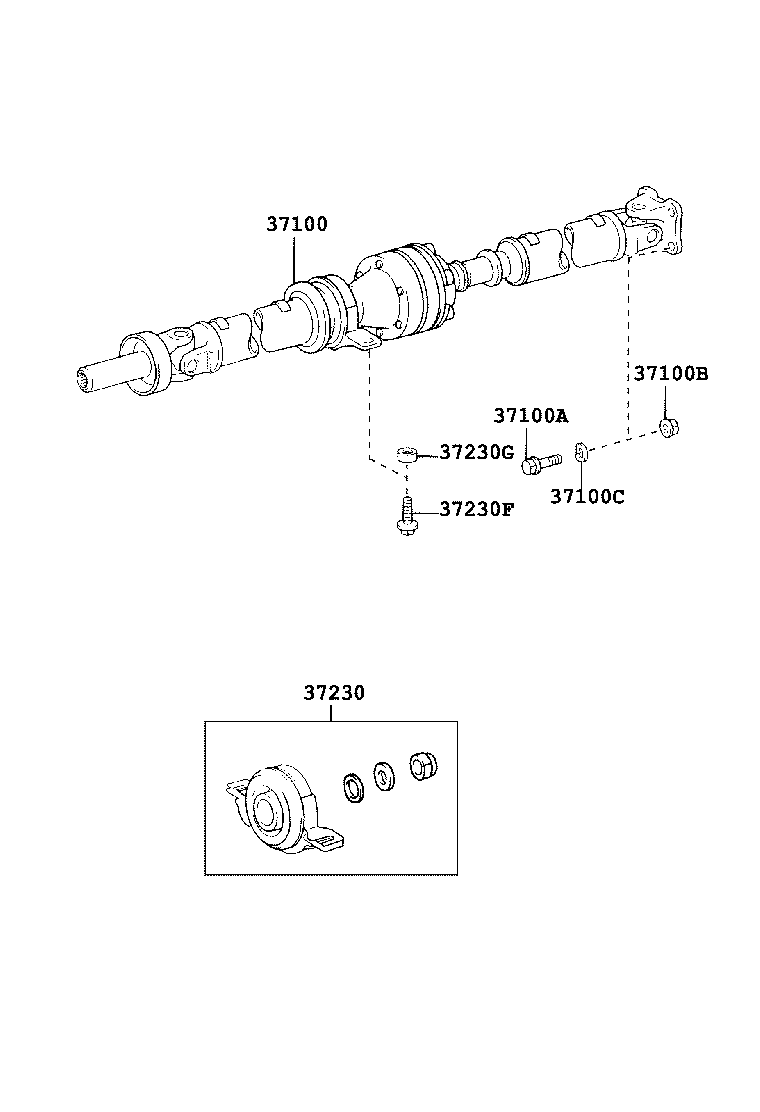 TOYOTA 37100-42060 - Карданний вал, головна передача avtolavka.club