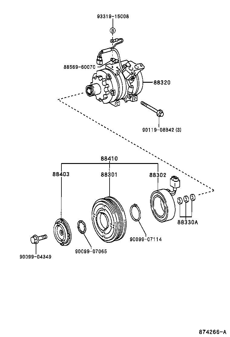 TOYOTA 88320-63010 - Компресор, кондиціонер avtolavka.club