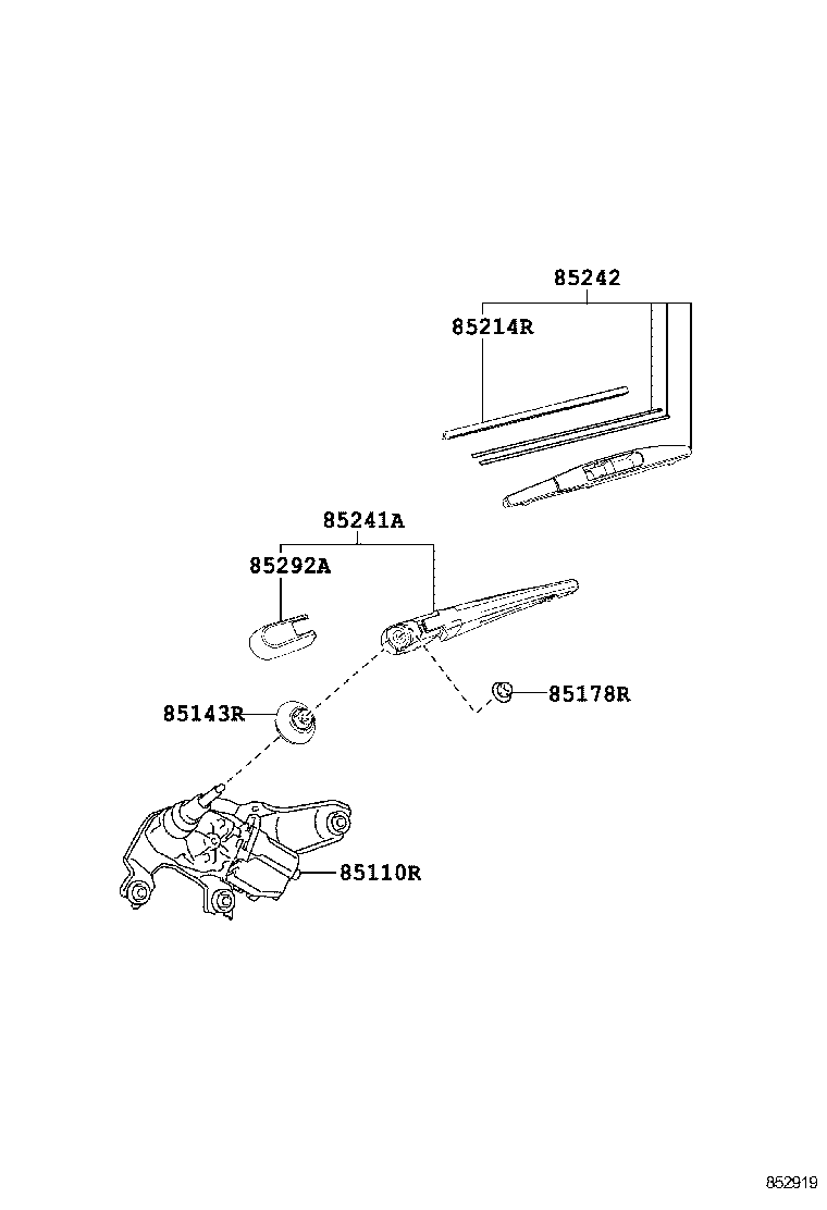 TOYOTA 85242 02050 - Щітка склоочисника avtolavka.club