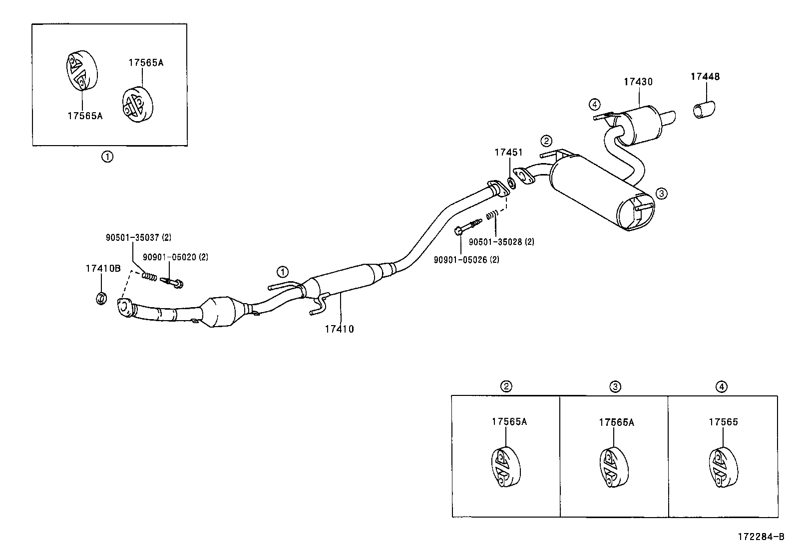 TOYOTA 1741022240 - Каталізатор avtolavka.club