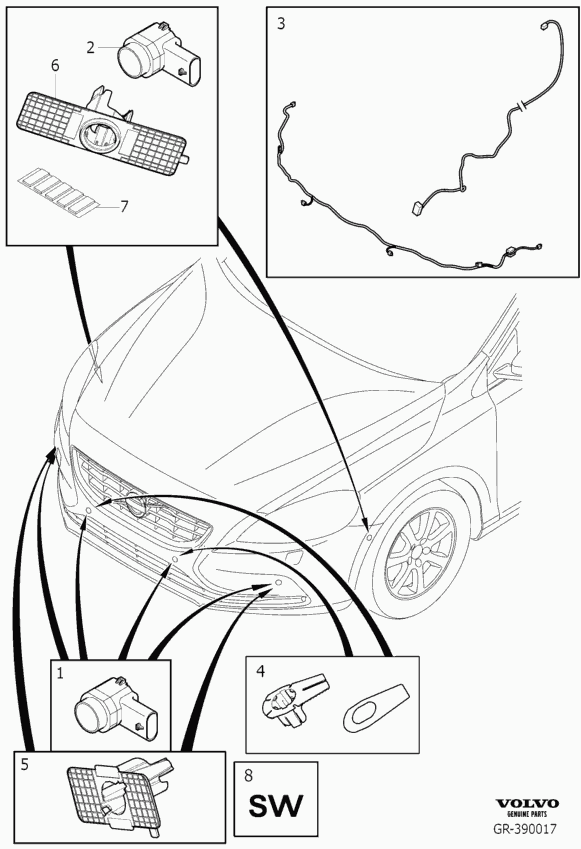 Volvo 31341344 - Датчик, система допомоги при парковці avtolavka.club