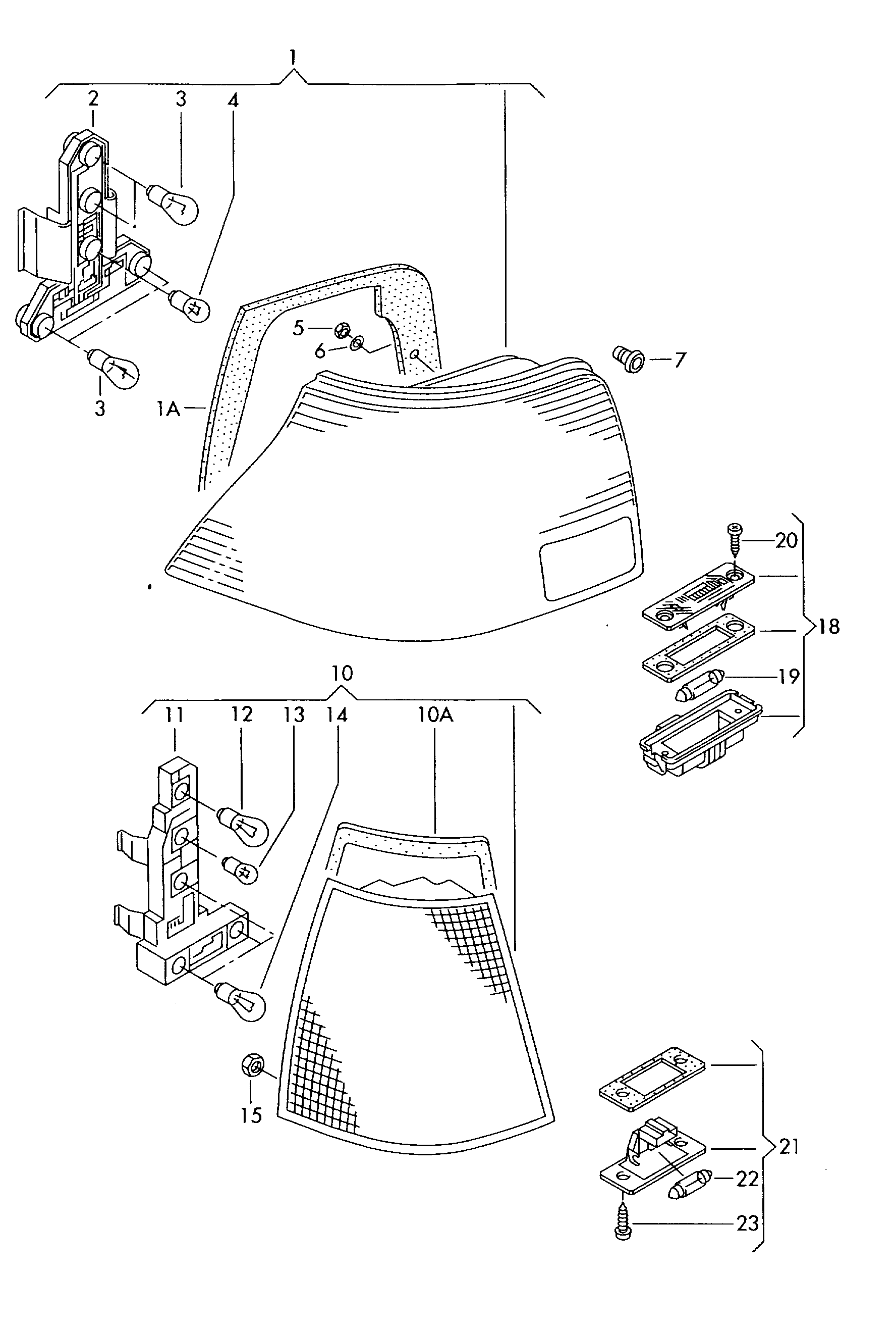 VW 1J5943021 - Ліхтар освітлення номерного знака avtolavka.club