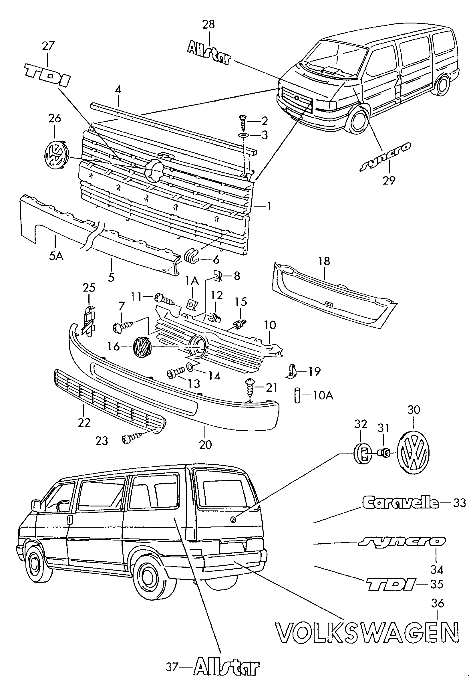 VW 7D0853661 - Облицювання / захисна накладка, облицювання радіатора avtolavka.club