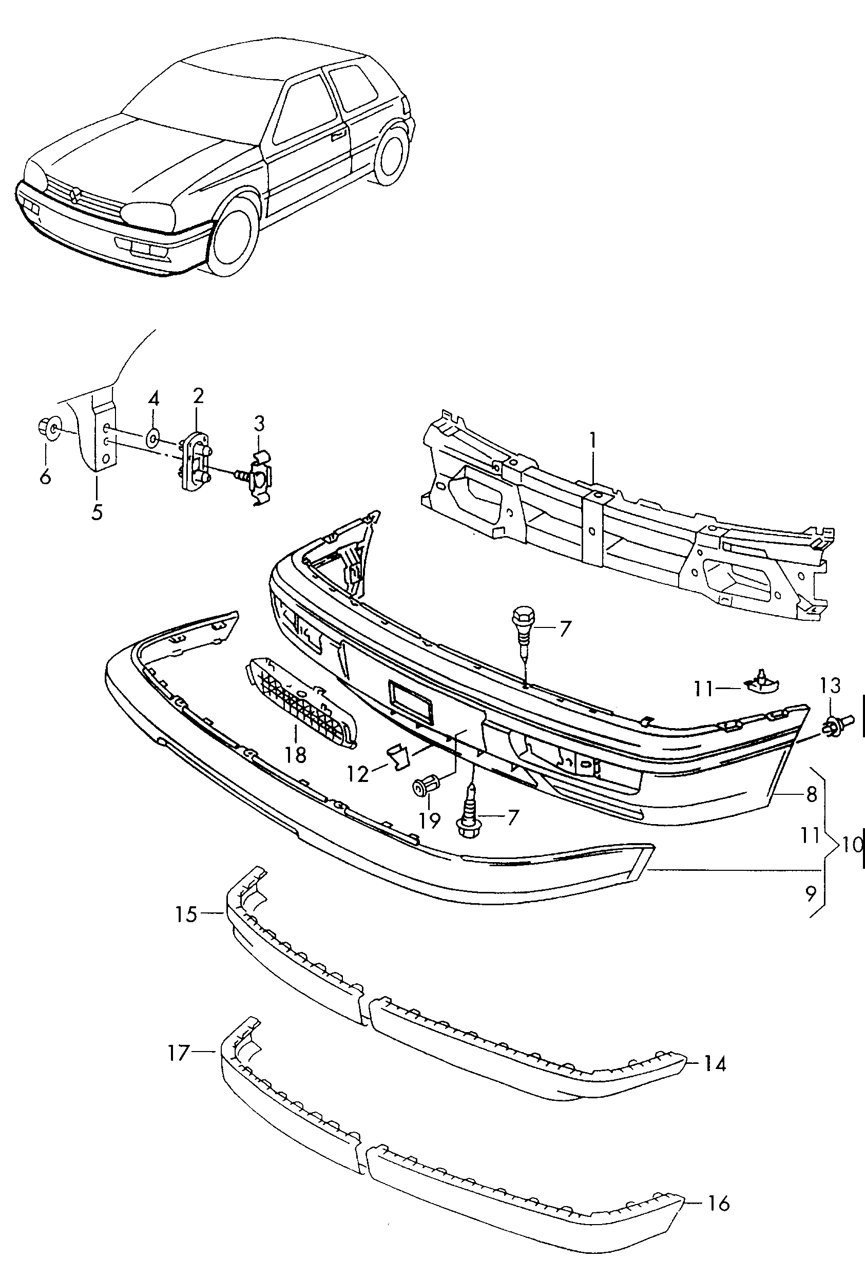 VW 1H6853665A - Решітка вентилятора, буфер avtolavka.club