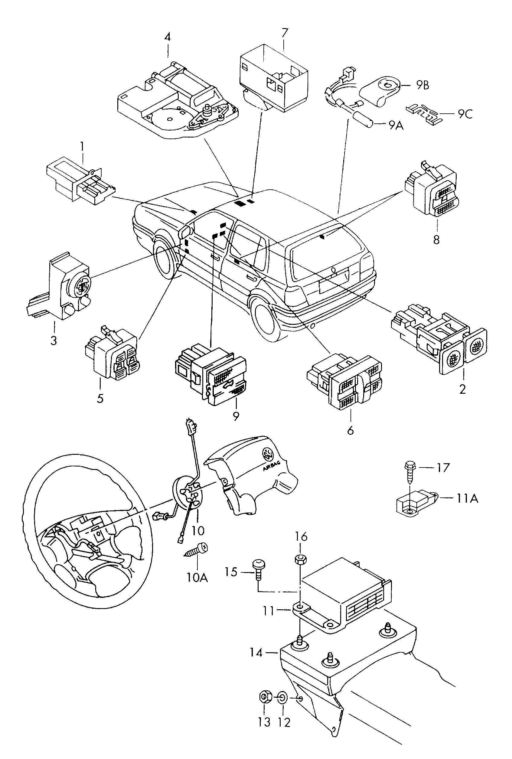 VAG 1H0959855C - Вимикач, стеклолод'емнік avtolavka.club