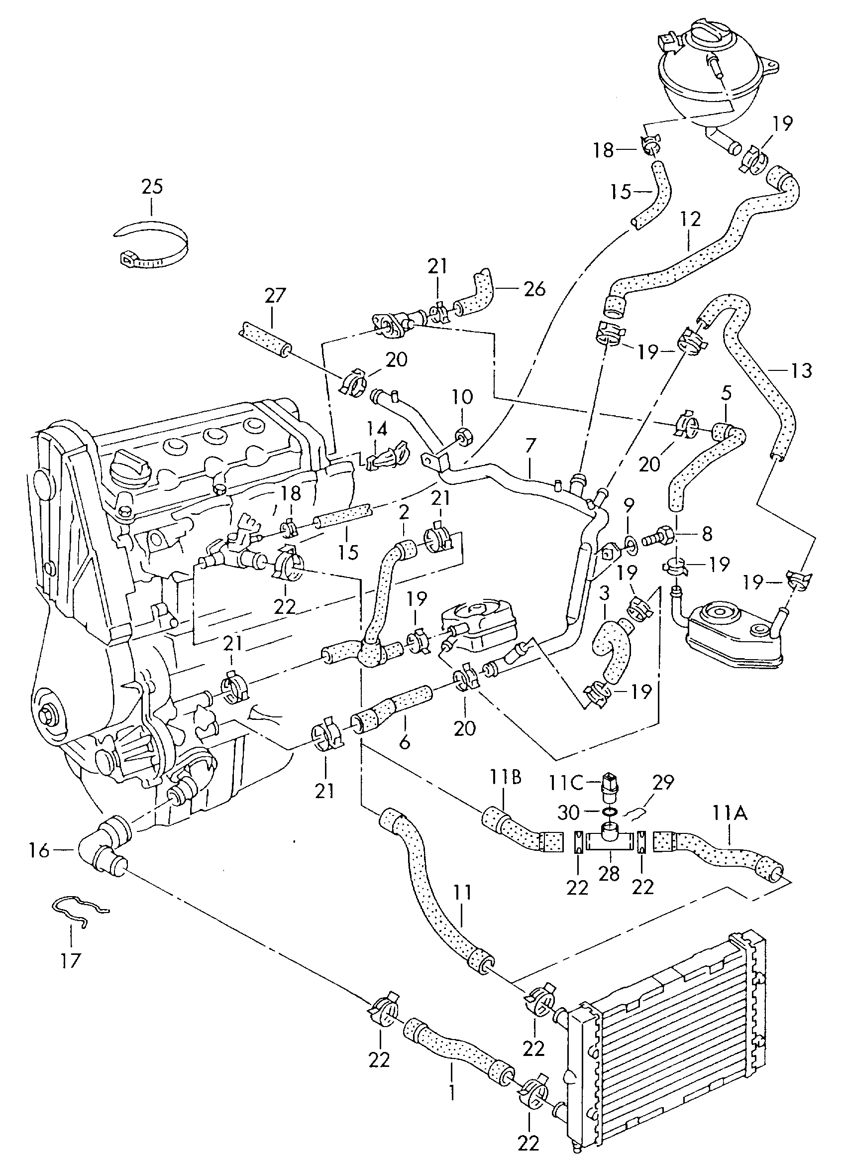 VW 7M0121073P - Шланг, теплообмінник - опалення avtolavka.club