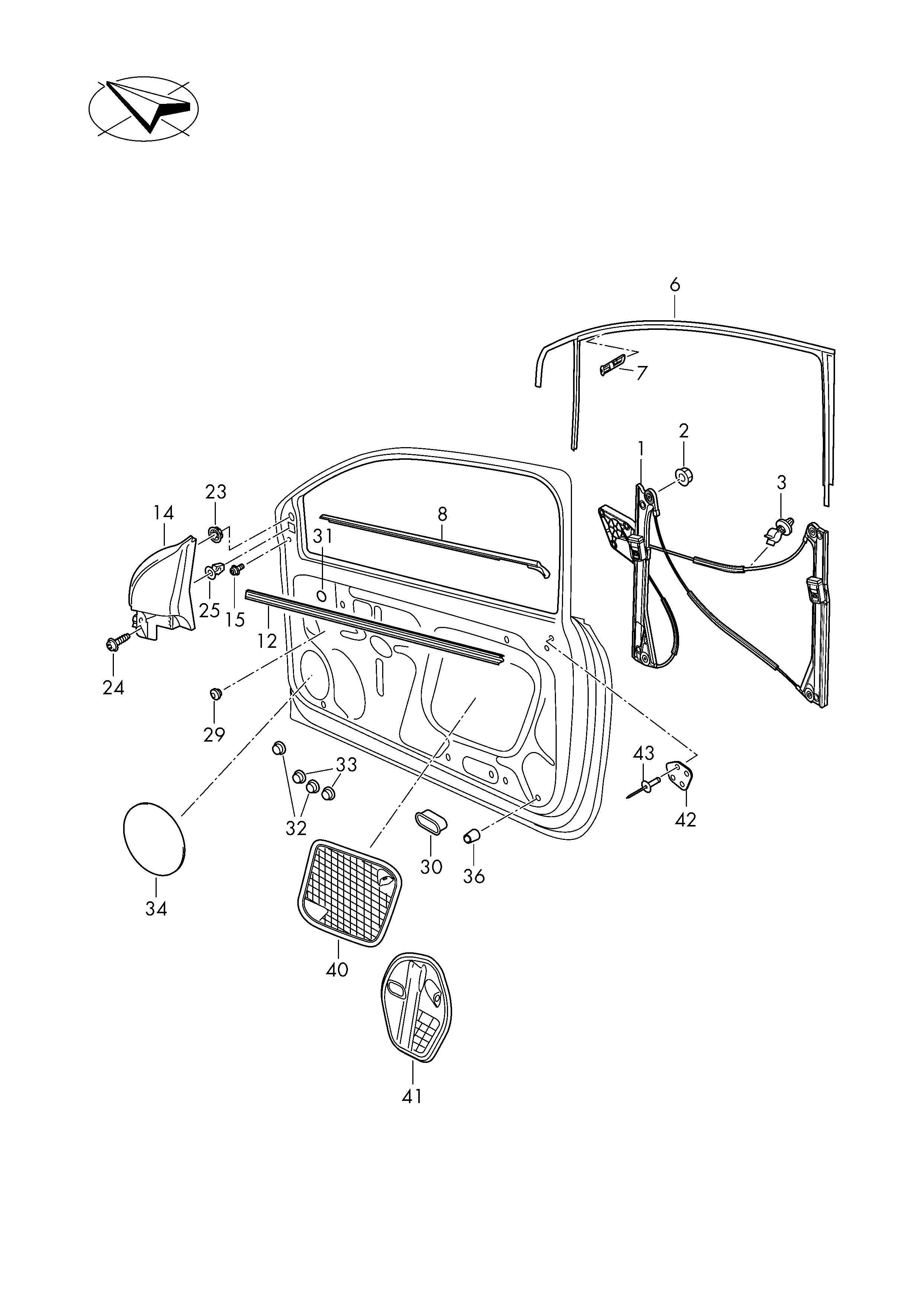 AUDI 6R4837461D - Підйомний пристрій для вікон avtolavka.club