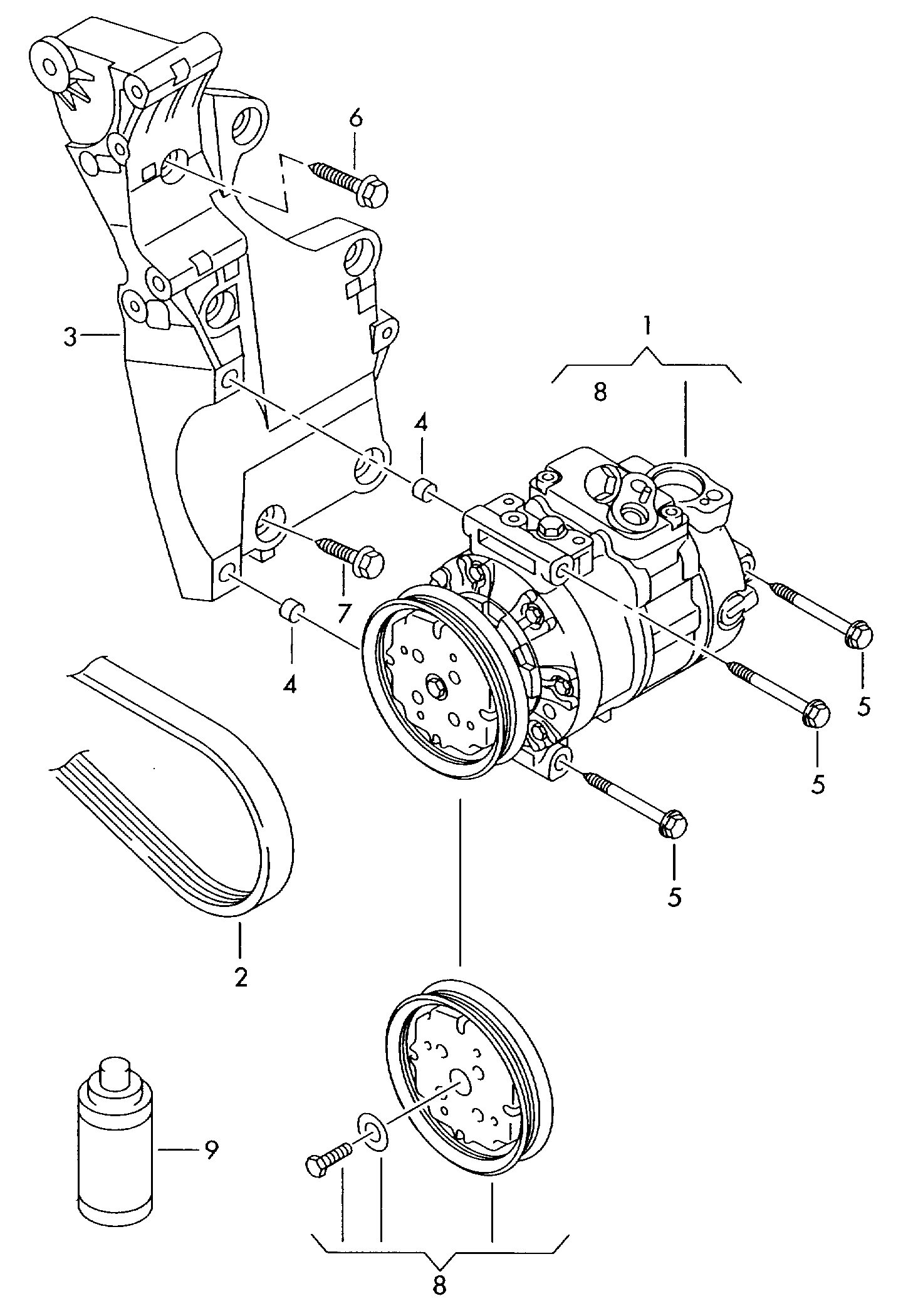 VAG 1K0820808F - Компресор, кондиціонер avtolavka.club