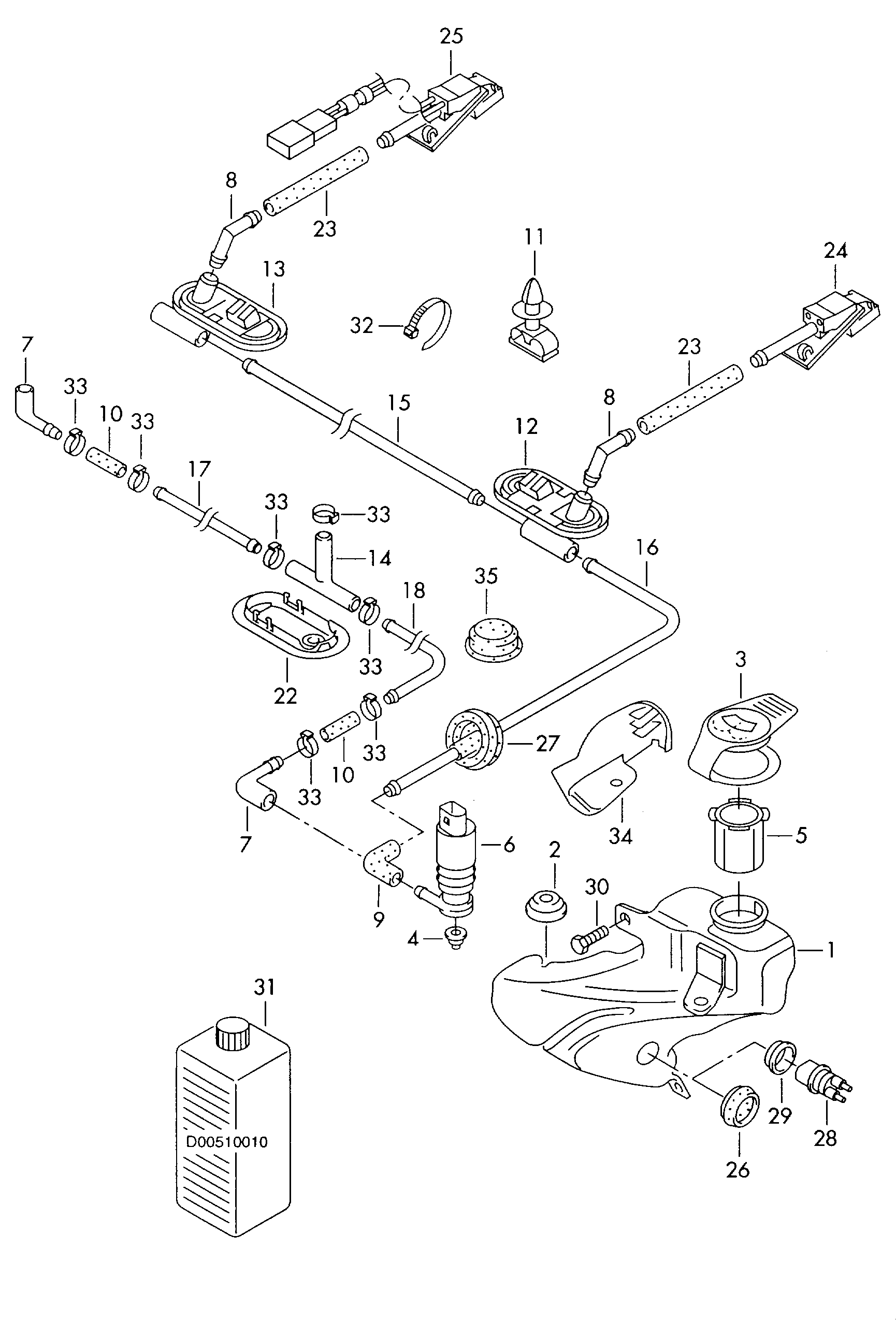 VW 3B0 955 453 T - Резервуар для води (для чищення) avtolavka.club