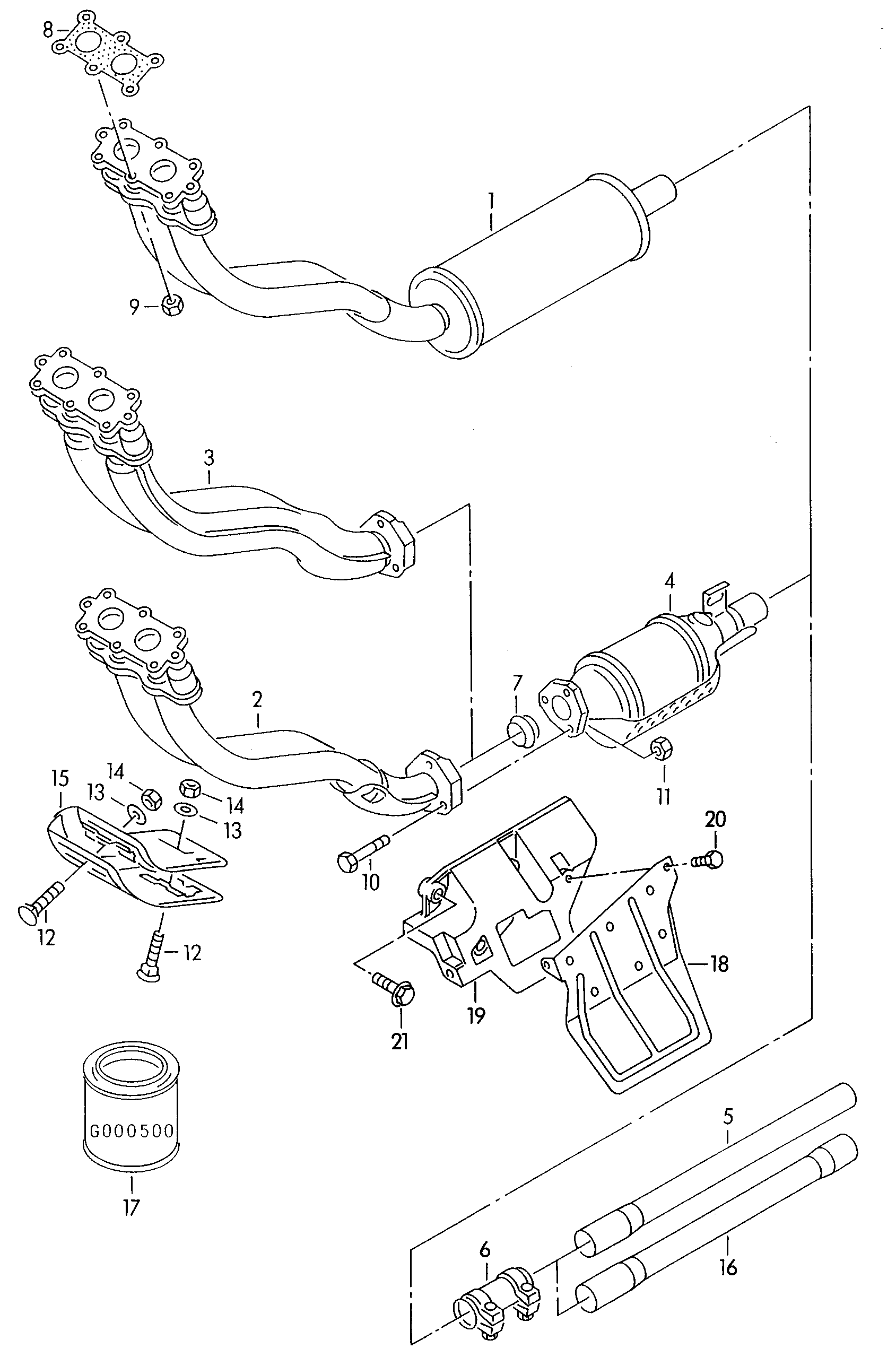 Seat 3A0253091M - Труба вихлопного газу avtolavka.club