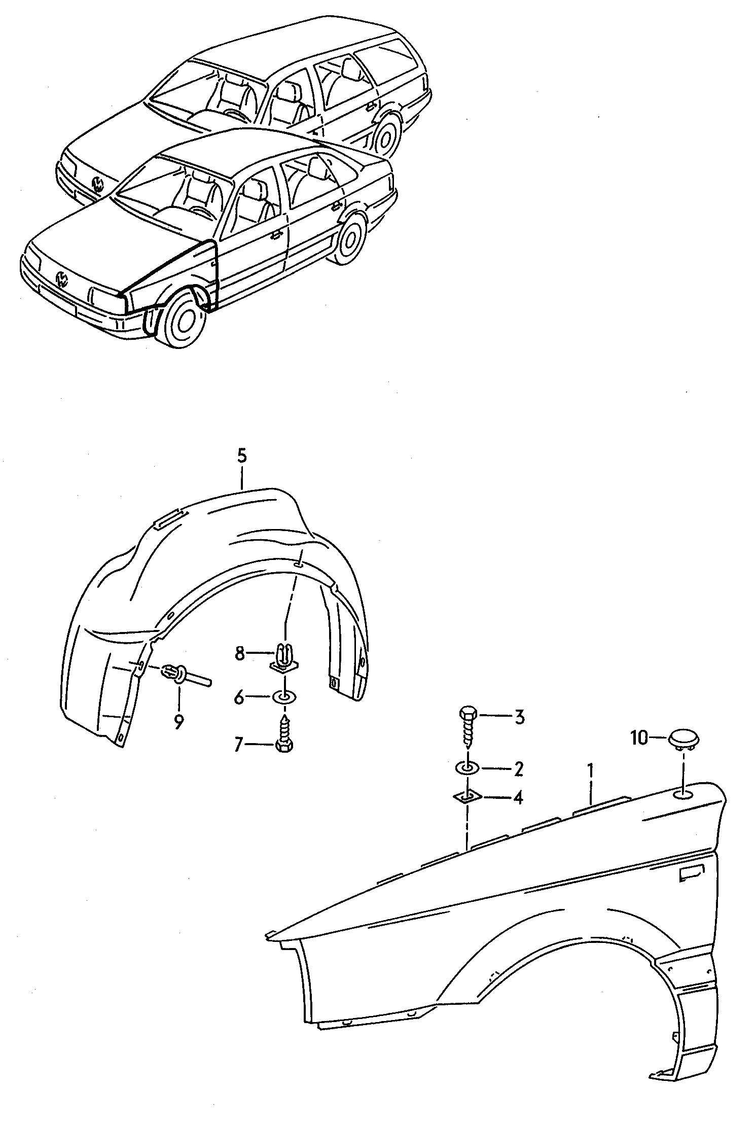 VAG 3A0809961 - Внутрішня частина крила avtolavka.club