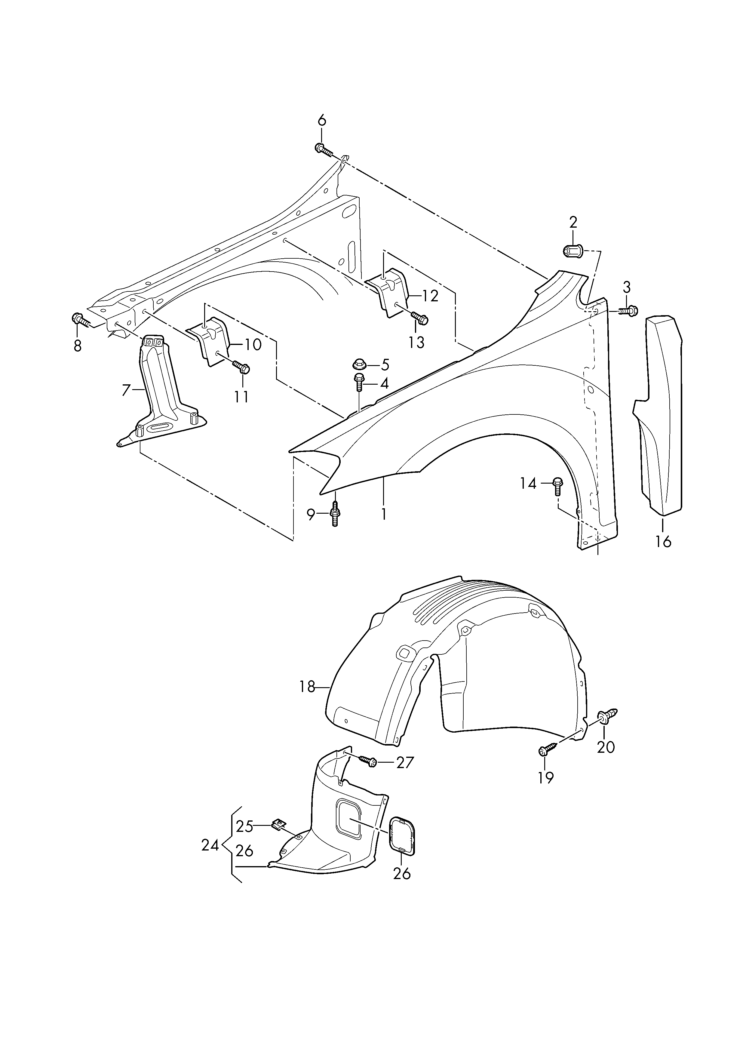 VW 5G0805969G - Внутрішня частина крила avtolavka.club