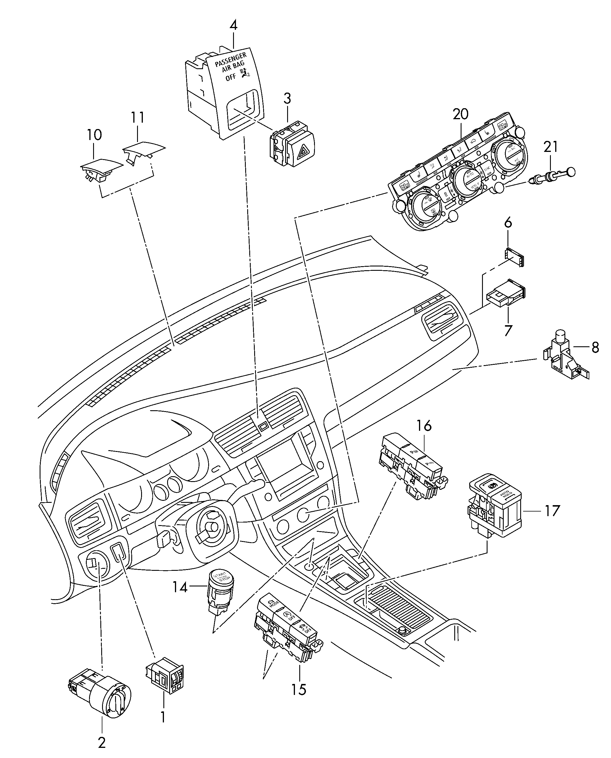 VAG 5G0927225D - Вимикач, привід гальма стоянки avtolavka.club