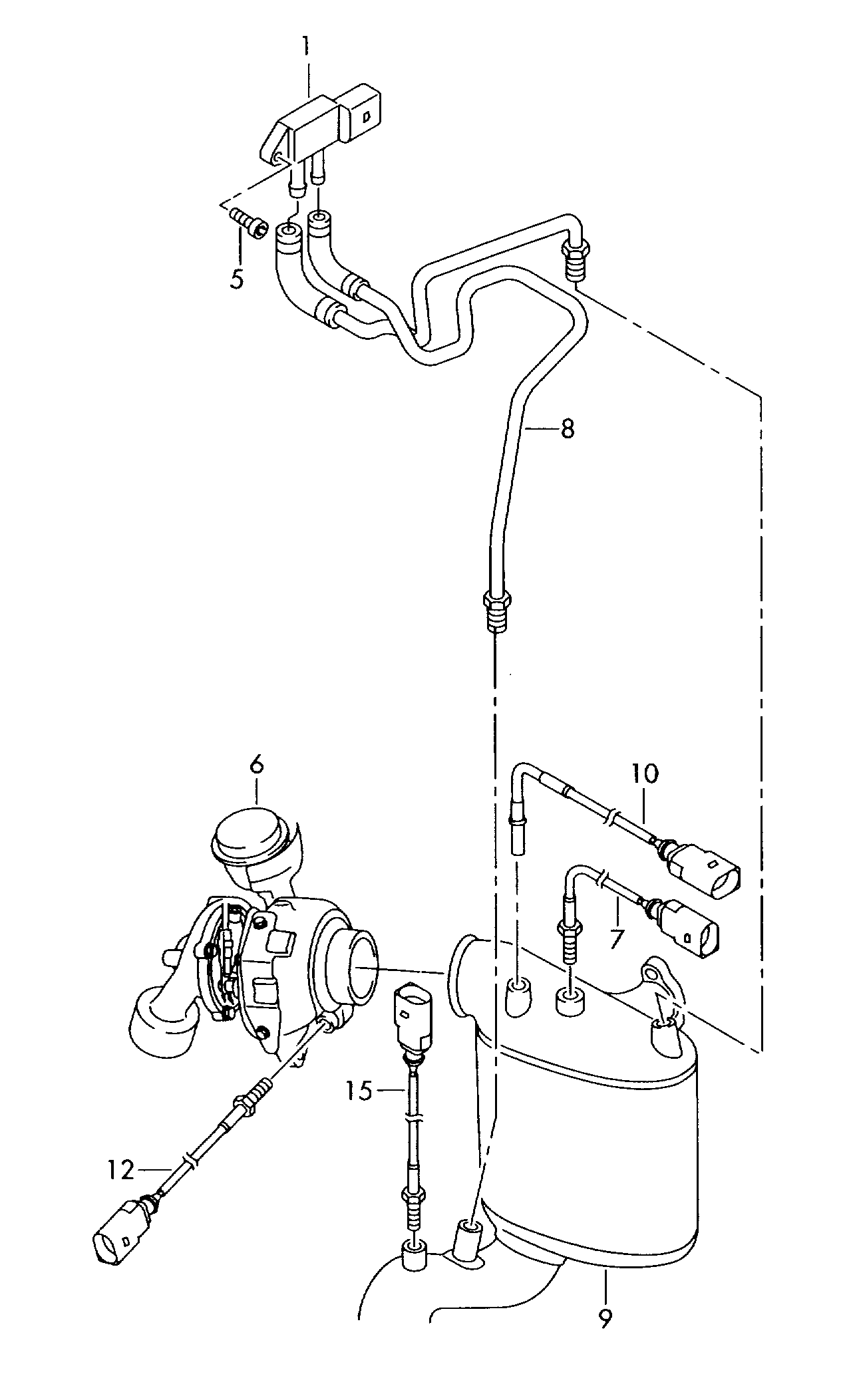 Porsche 076906051A - Датчик, тиск вихлопних газів avtolavka.club