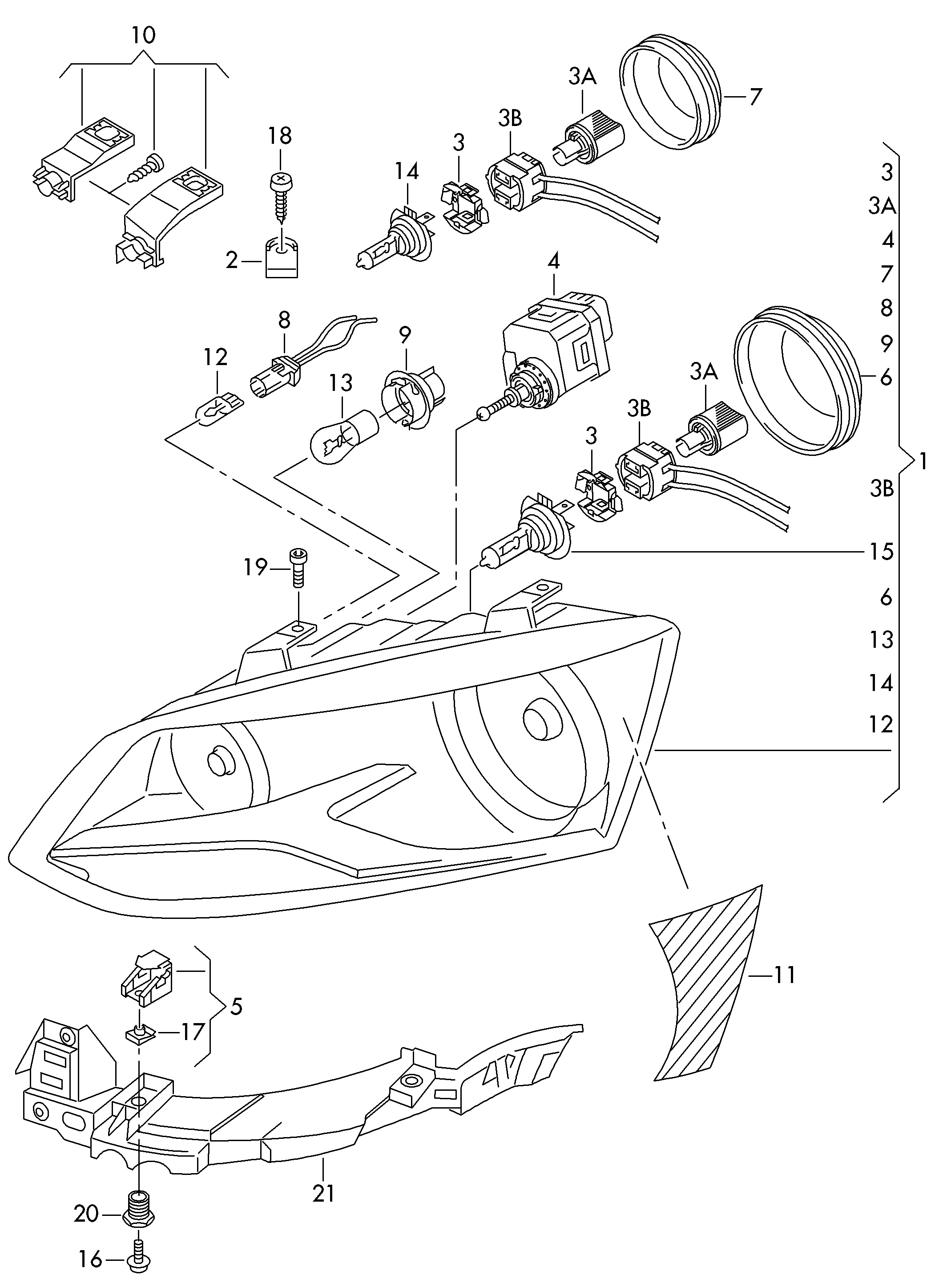 VW 6R0941511 - Клема, фара робочого освітлення avtolavka.club