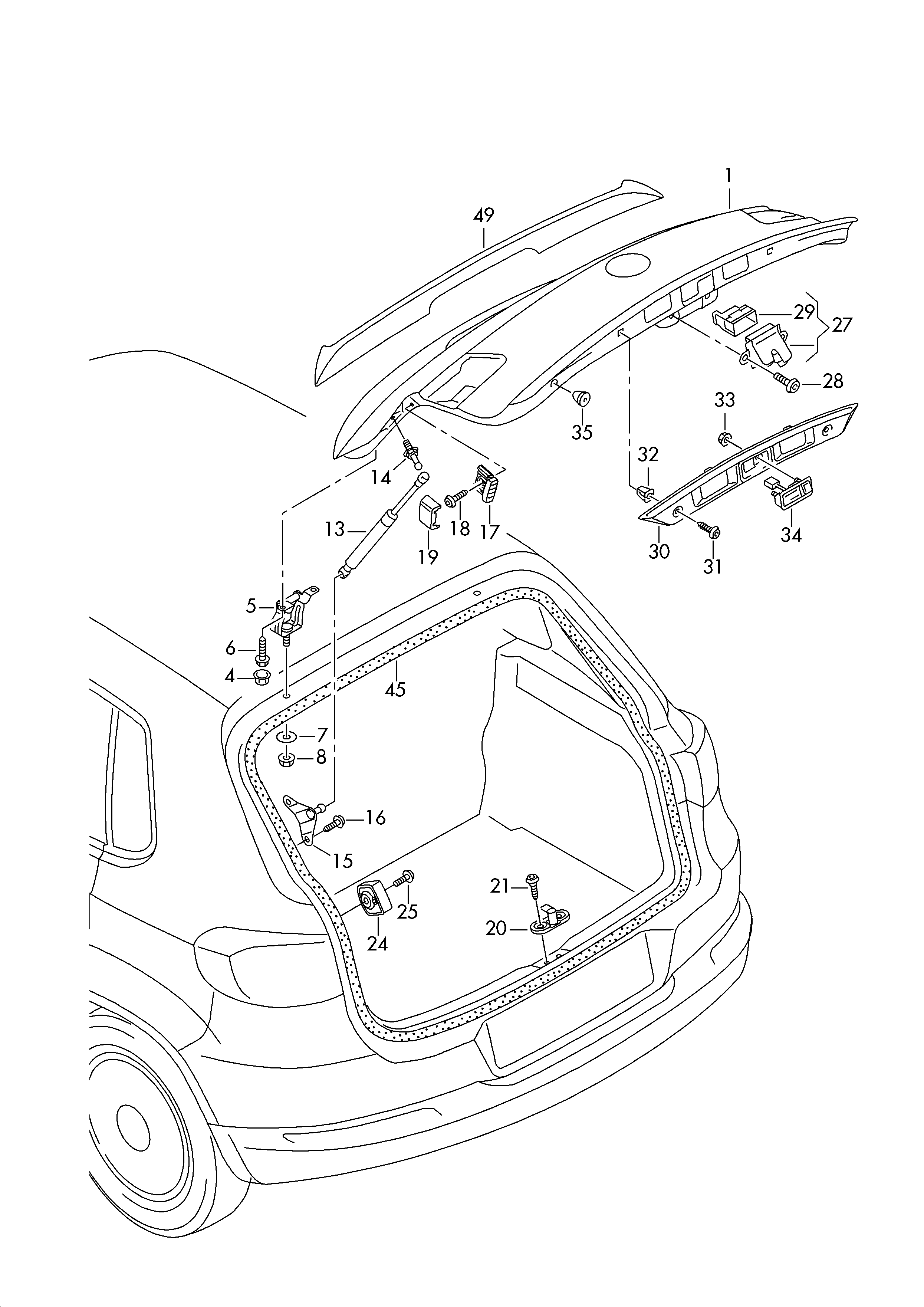 VAG 5N0 827 550D - Газова пружина, кришка багажник avtolavka.club