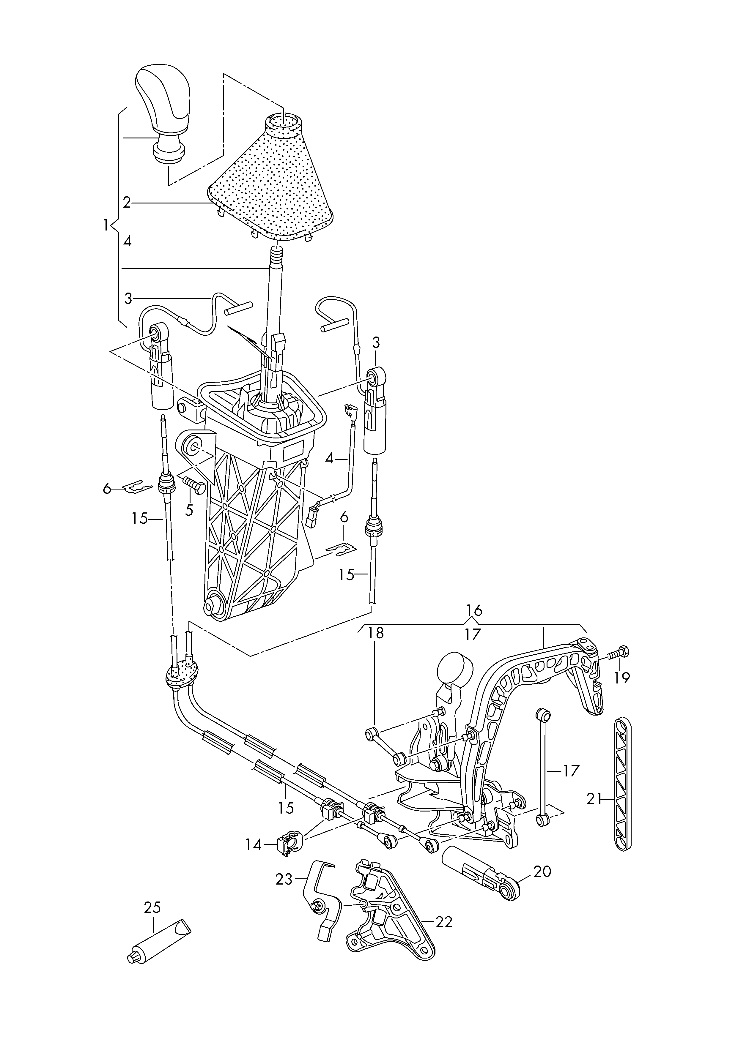 VW 2E0 325 465A - Трос, ступінчаста коробка передач avtolavka.club