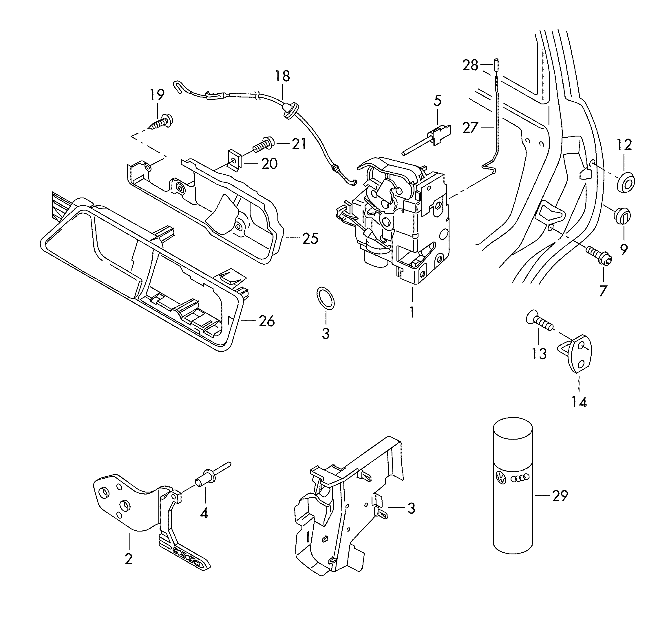 VW 1T0 837 086 - Трос, замок дверей avtolavka.club