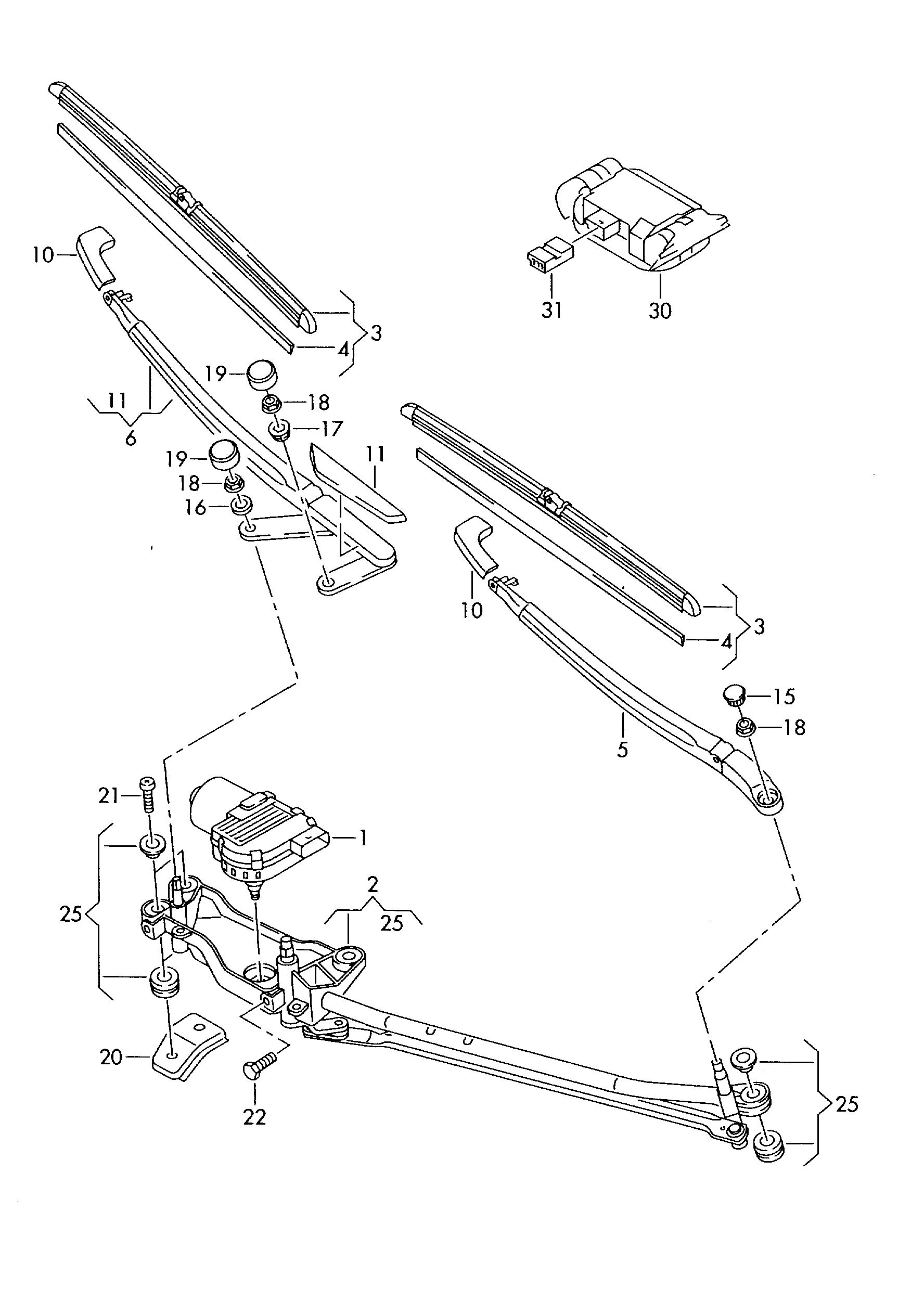 Seat 7L0 955 601 - Система тяг і важелів приводу склоочисника avtolavka.club