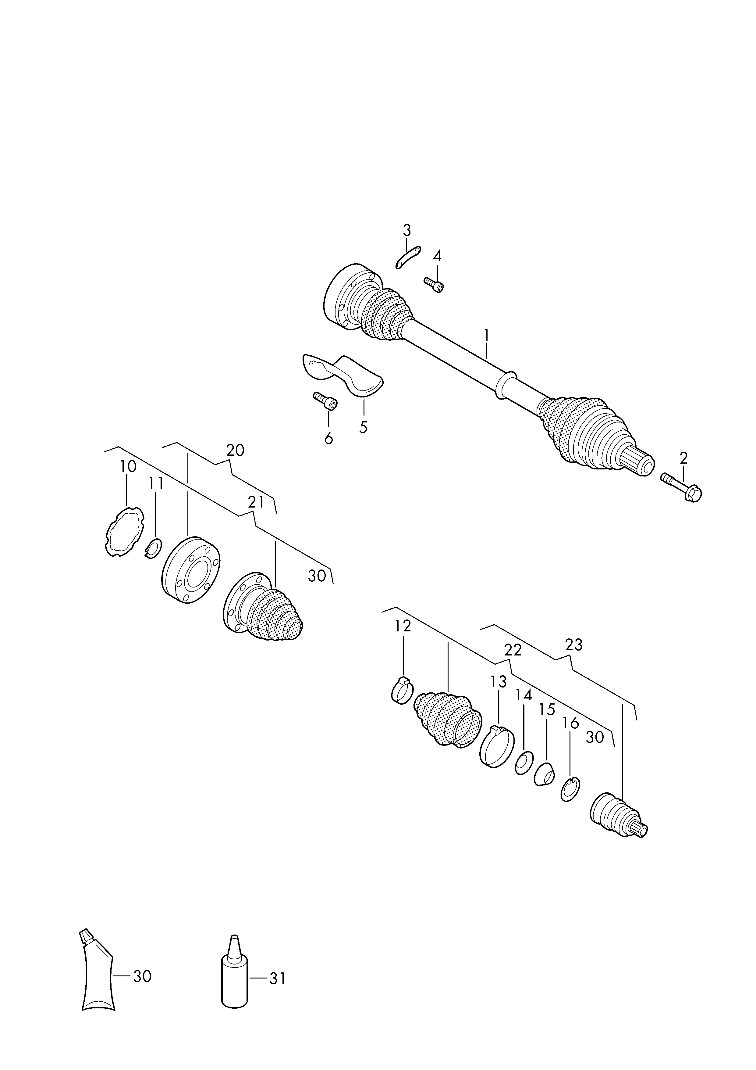 AUDI 3B0 498 203 G - Пильник, приводний вал avtolavka.club