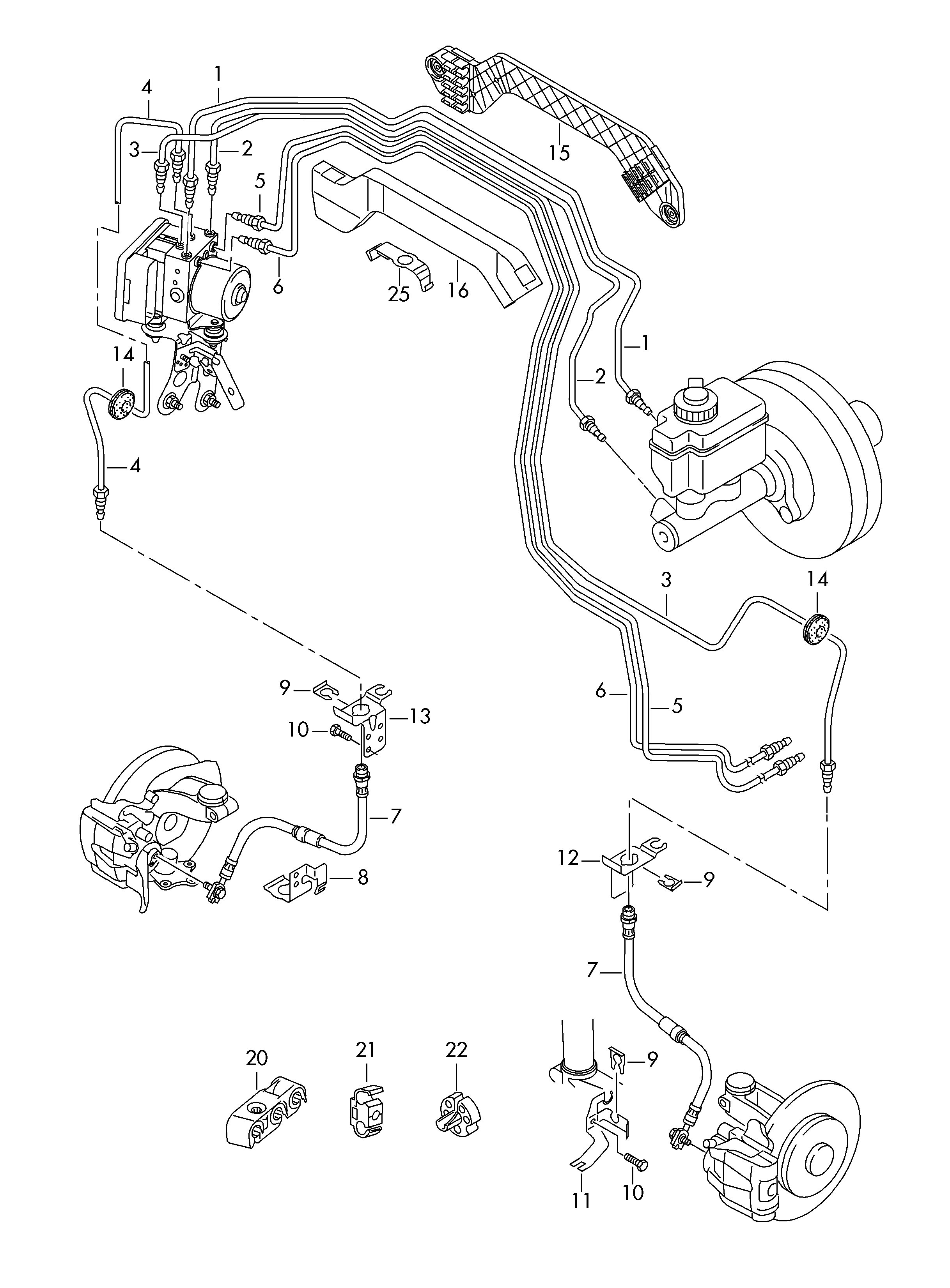 AUDI 3AA 611 701 A - Гальмівний шланг avtolavka.club