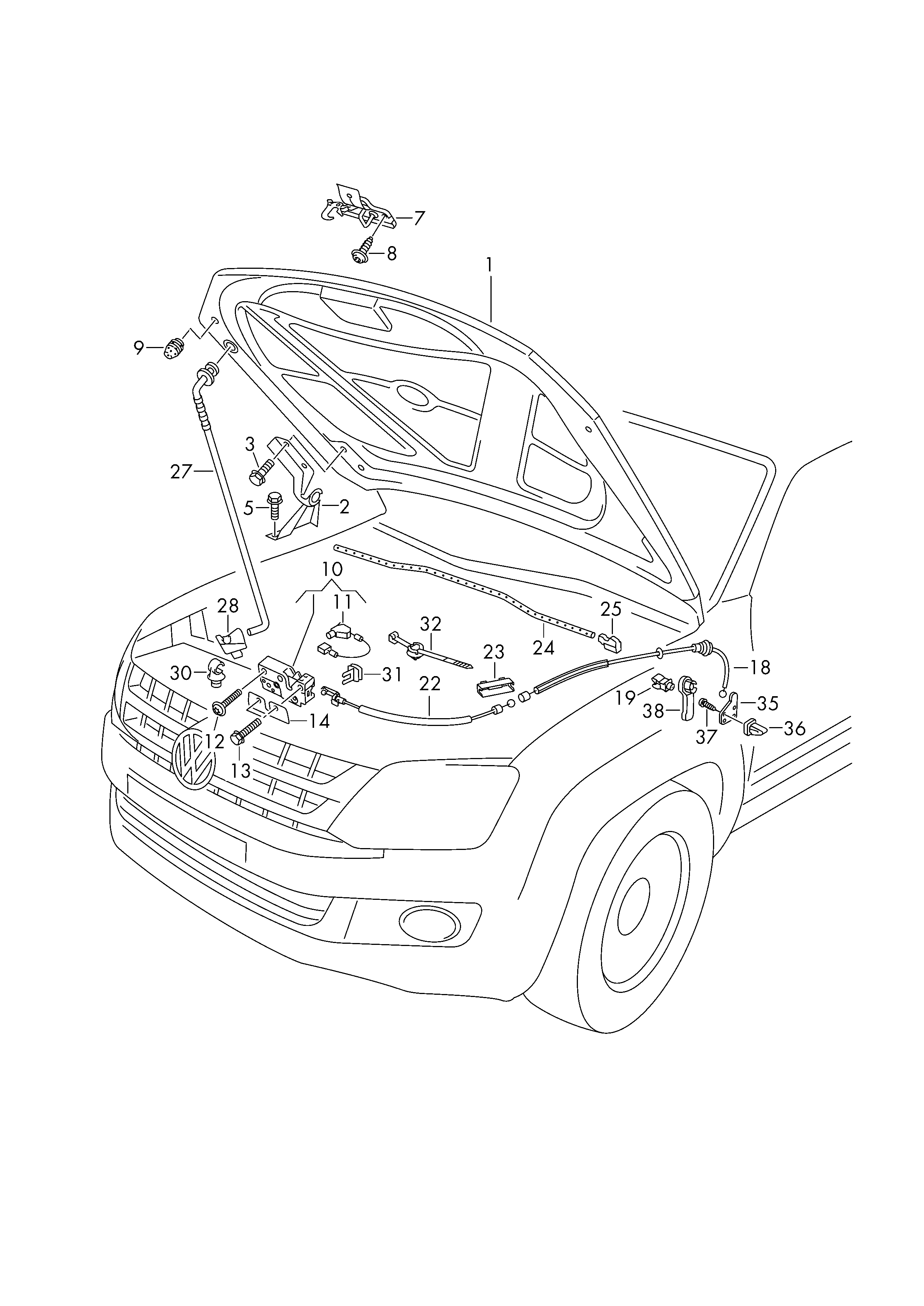 VW 2H0823535A - Тросик замка капота avtolavka.club