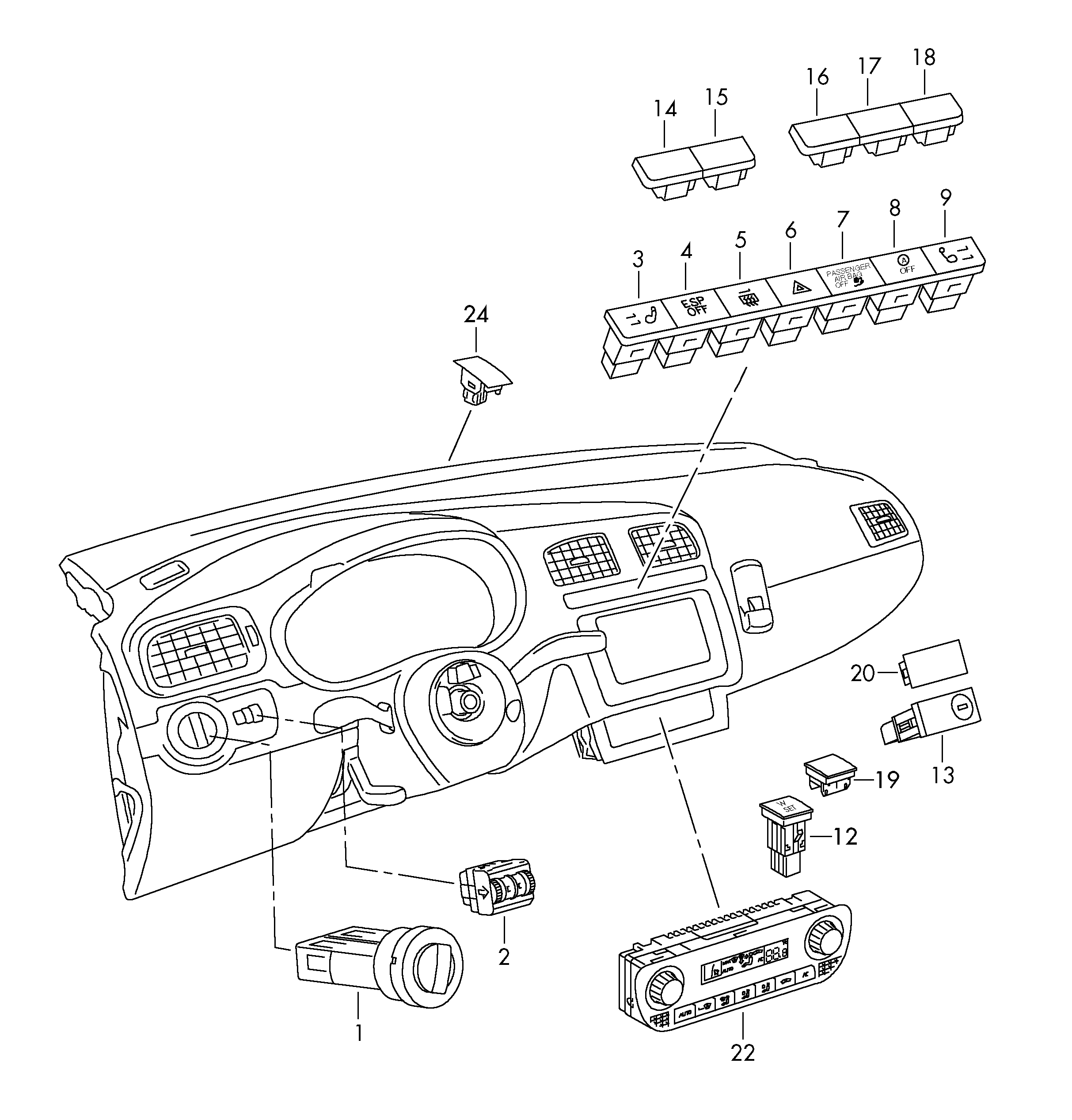 Seat 6R0 959 621 A - Багатофункціональний вимикач avtolavka.club