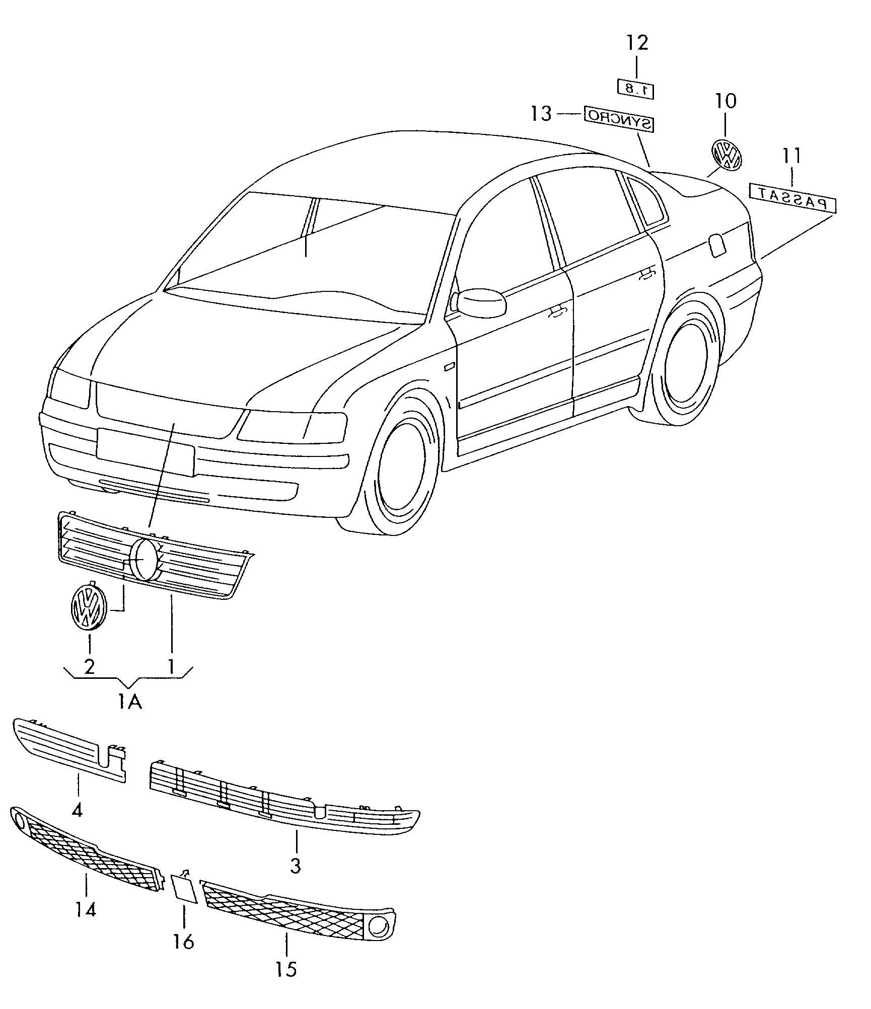 VW 3B0853677B - Решітка вентилятора, буфер avtolavka.club