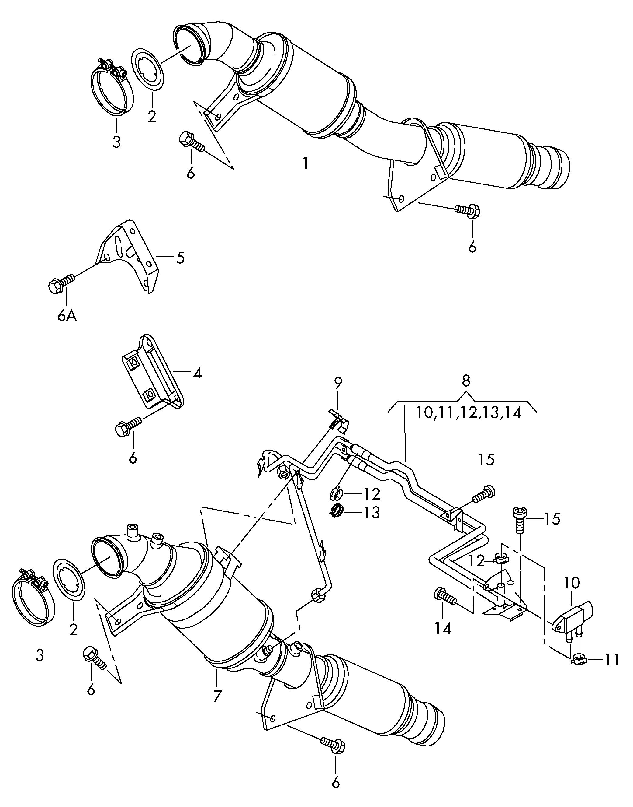 VW 2H0 253 725 - З'єднувальні елементи, система випуску avtolavka.club