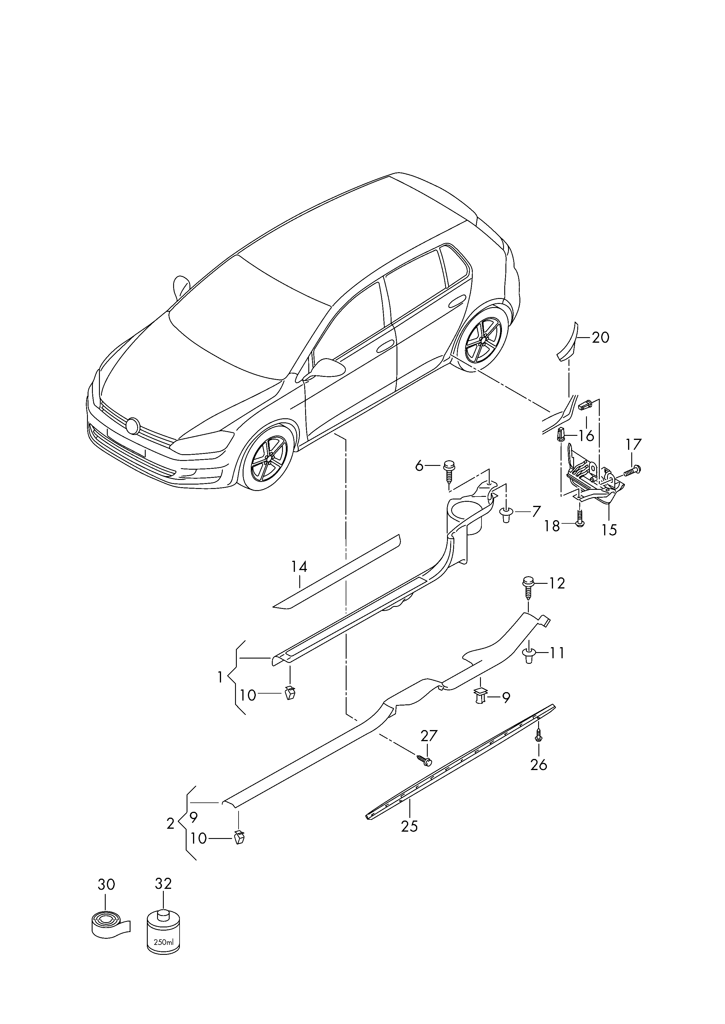 VW 5G6853859B - Накладка порога avtolavka.club