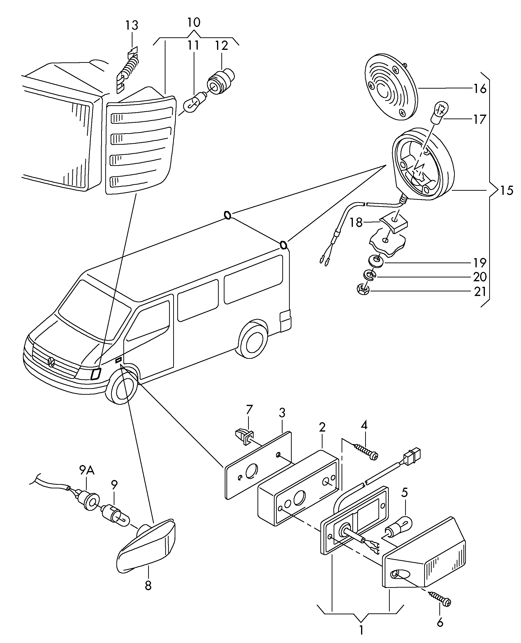 VW 7E0 953 351 - Бічний ліхтар, покажчик повороту avtolavka.club