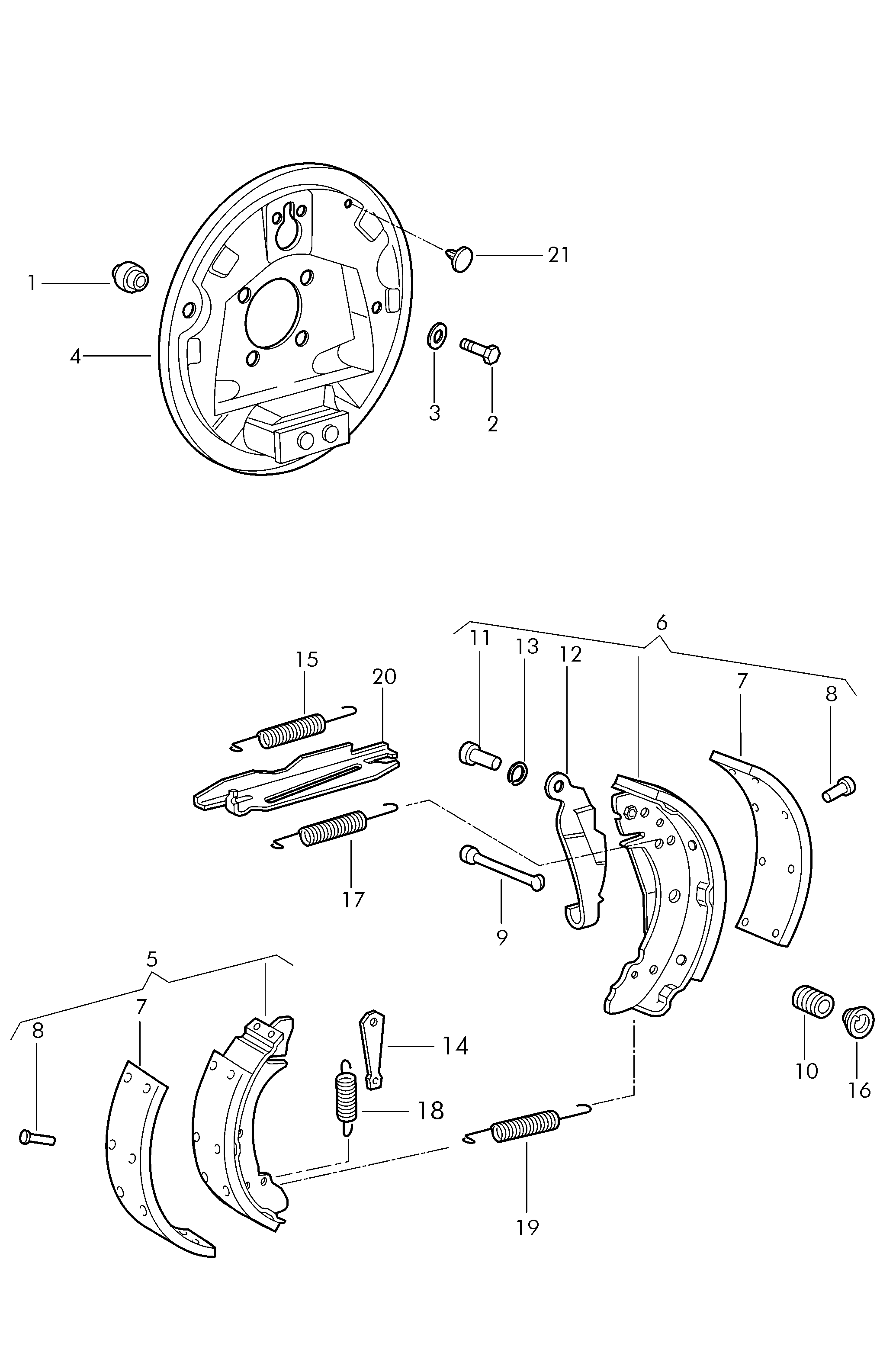 VW 5U0698525B - Комплект гальм, барабанний механізм avtolavka.club