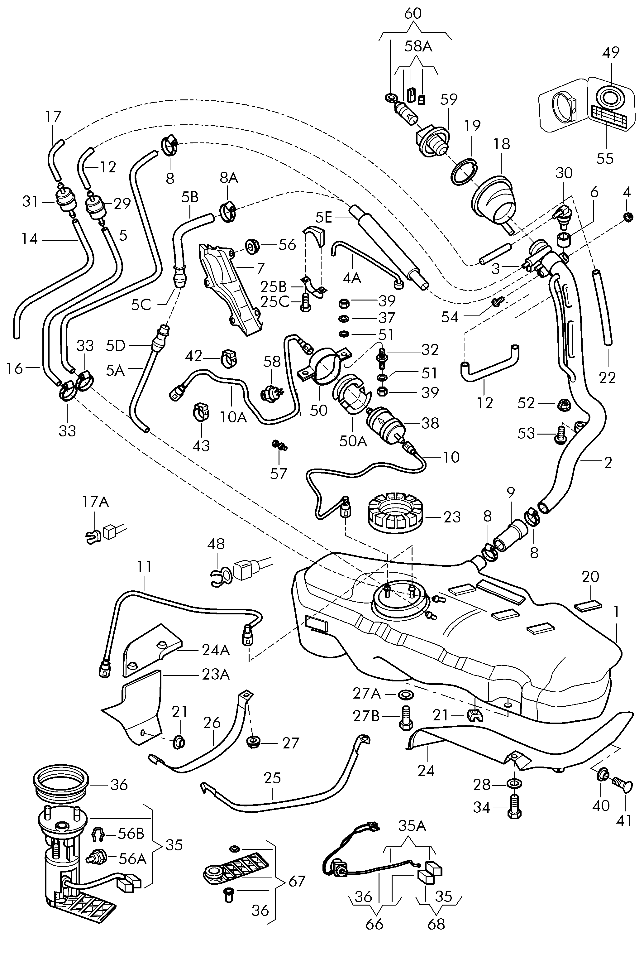 VW 307 201 551 1 - Кришка, паливної бак avtolavka.club