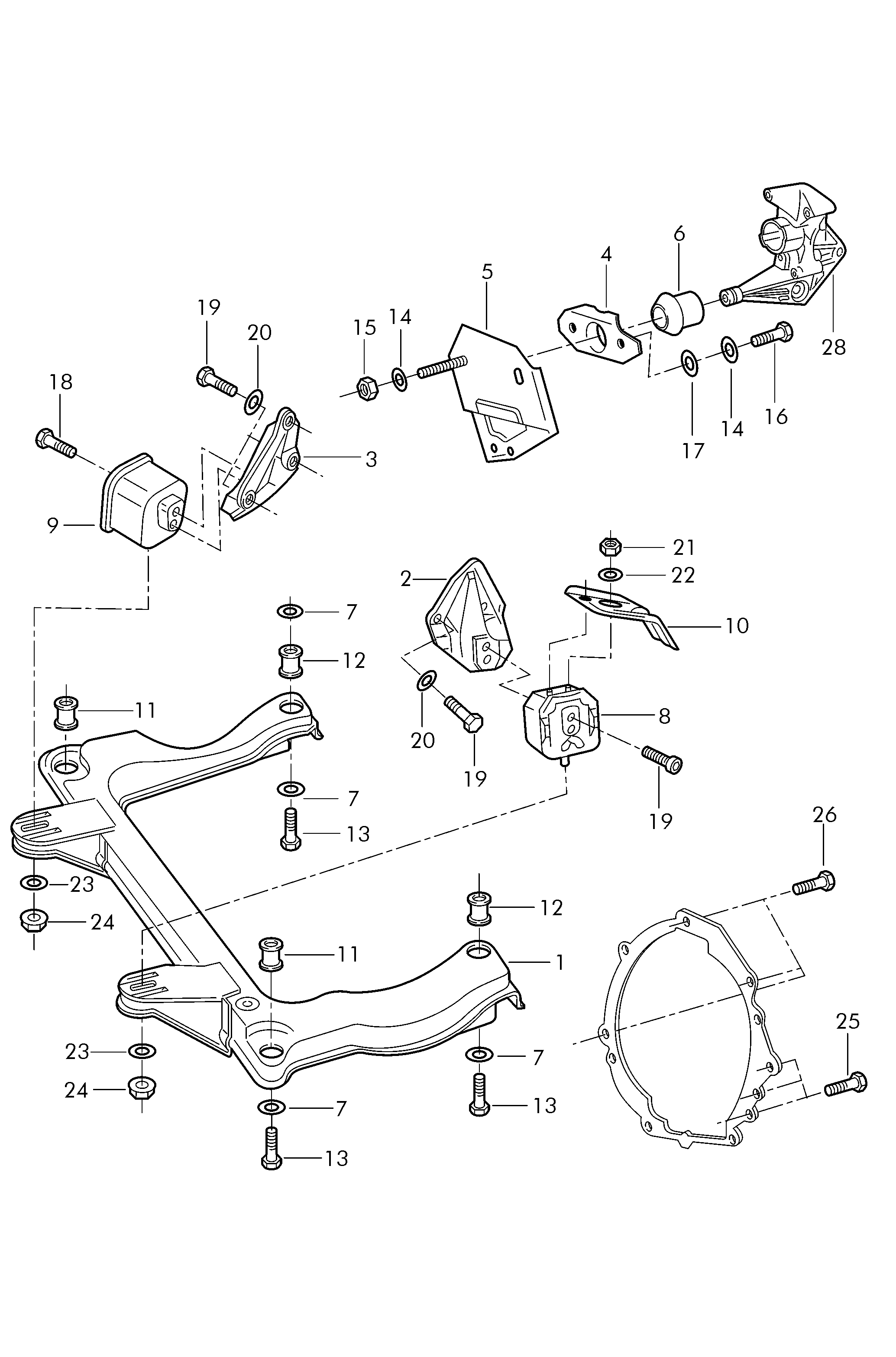 VW 377.199.382 - Подушка, підвіска двигуна avtolavka.club