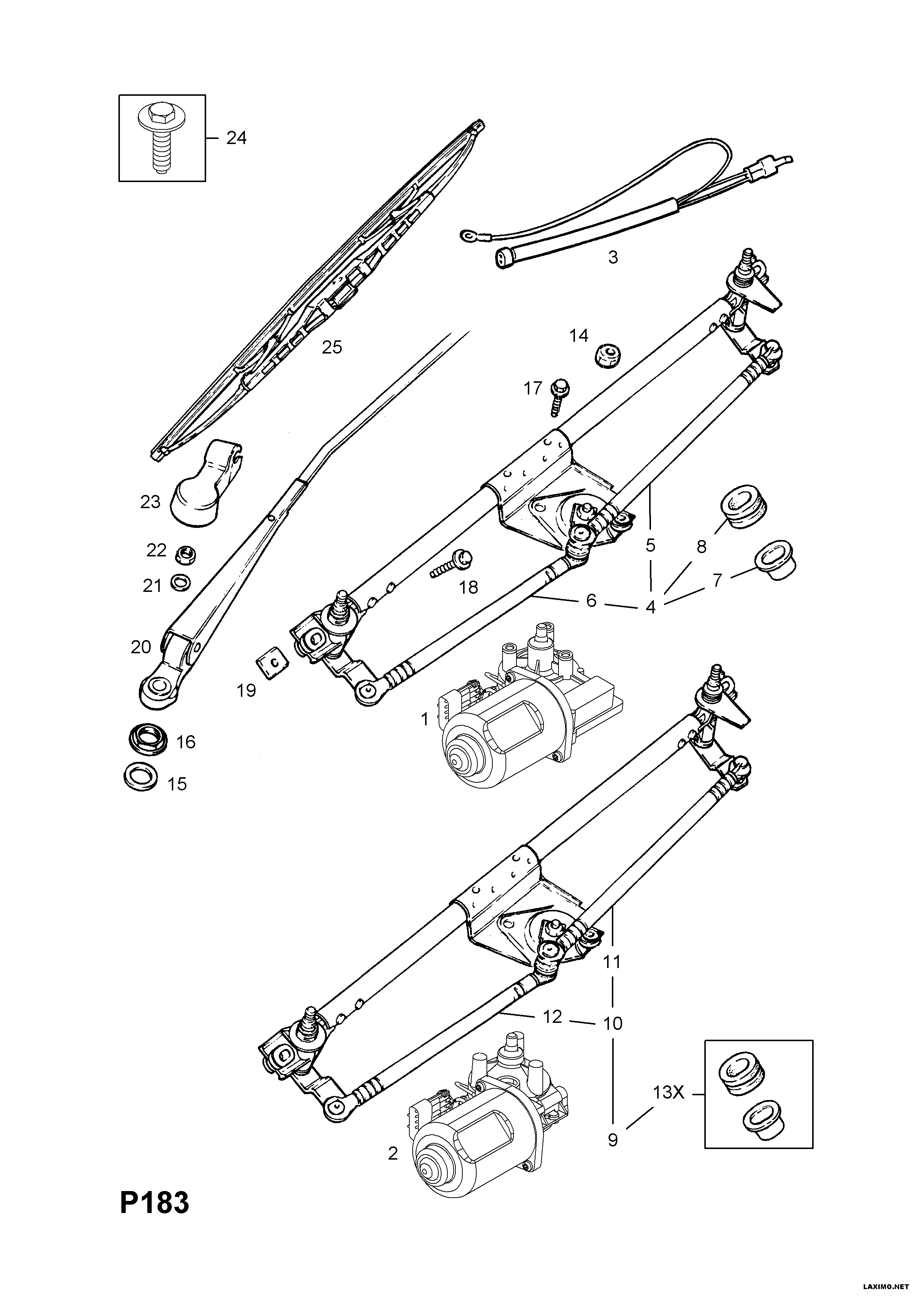 Opel 12 73 830 - Важіль склоочисника, система очищення вікон avtolavka.club