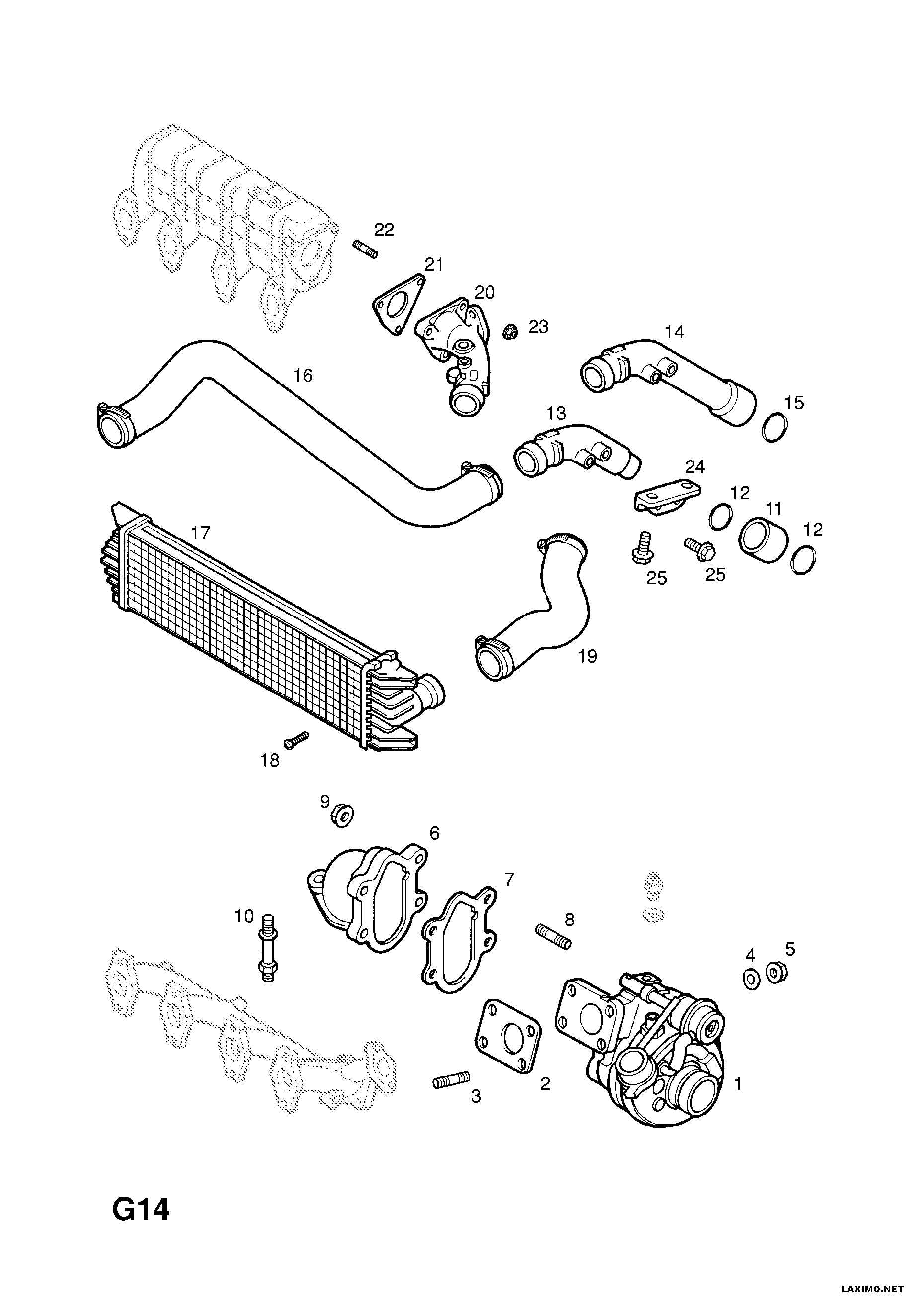 Vauxhall 45 00 035 - Трубка нагнітається повітря avtolavka.club