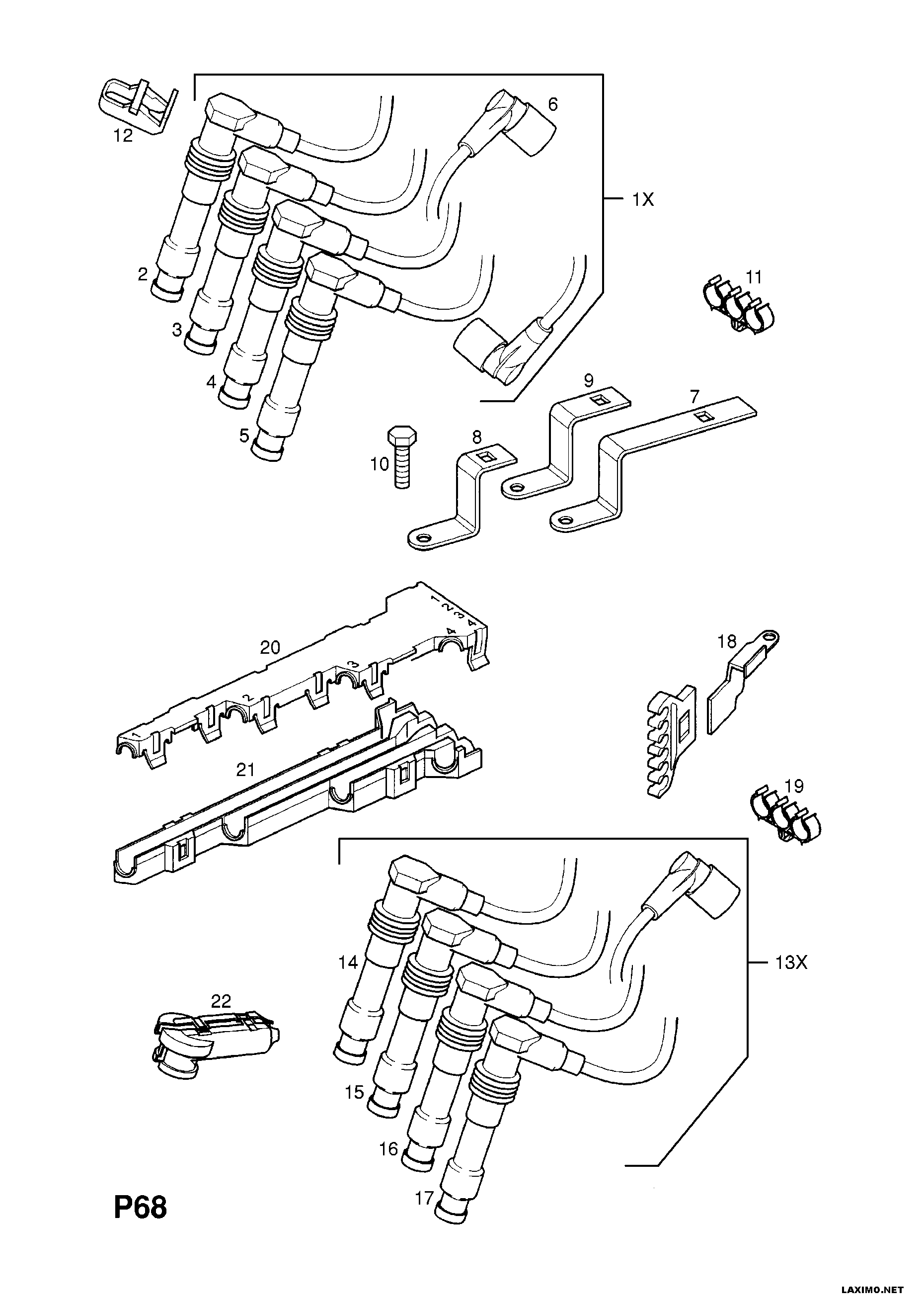 Opel 16 12 611 - Комплект проводів запалювання avtolavka.club